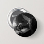 Badge Rond 5 Cm Conseils divins : Donald Trump conseillé par un an (Devant & derrière)