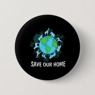 Badge Rond 5 Cm Conservation des animaux de jour des terres