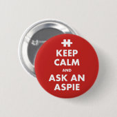 Badge Rond 5 Cm Conserver Calm aspergers syndrome conscience Aspie (Devant & derrière)