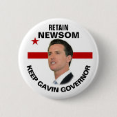 Badge Rond 5 Cm Conserver Gavin Newsom en 2021 (Devant)