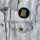 Badge Rond 5 Cm Conserver le calme et jouer Cello amusant Cellist  (En situation)