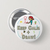 Badge Rond 5 Cm Conserver le calme et le trait (Devant & derrière)