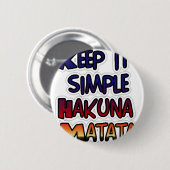 Badge Rond 5 Cm Conserver Simple Hakuna Matata Art Print (Devant & derrière)