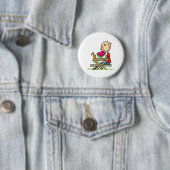 Badge Rond 5 Cm Consommation de la pastèque (En situation)
