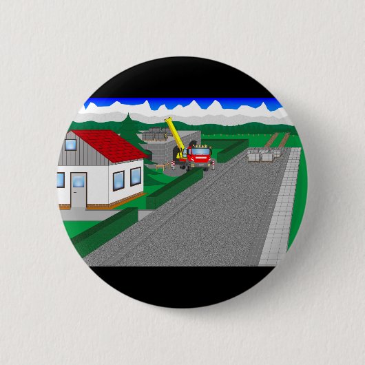 Badge Rond 5 Cm Construction de routes (Devant)