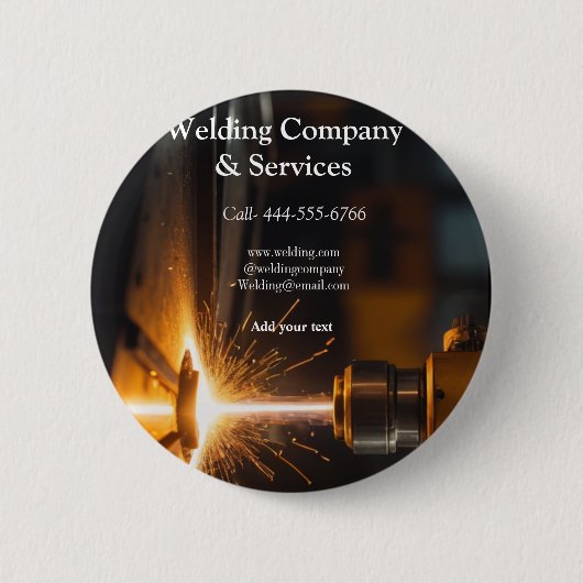 Badge Rond 5 Cm Construction du contrat de soudure ajouter nom con (Devant)