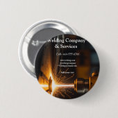 Badge Rond 5 Cm Construction du contrat de soudure ajouter nom con (Devant & derrière)