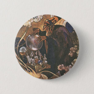 Badge Rond 5 Cm Conte de fées vintage, Aladdin et la lampe magique
