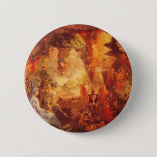 Badge Rond 5 Cm Conte de fées vintage Le Rouge-gorge captif par Fi