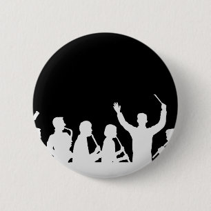 Badge Rond 5 Cm Contour de blanc de conducteur et de bande sur le