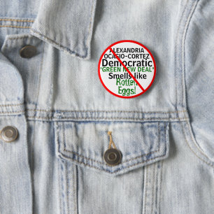 Badge Rond 5 Cm Contre l'Alexandrie Ocasio-Cortez Green New Deal