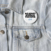 Badge Rond 5 Cm Contre les tests animaux (En situation)