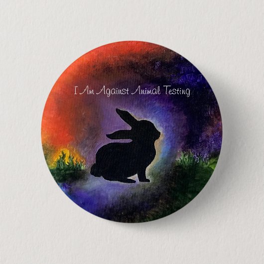 Badge Rond 5 Cm Contre l'expérimentation animale (Devant)