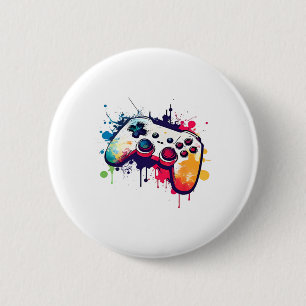 Badge Rond 5 Cm Contrôler Toutes Les Choses Jeux Vidéo Contrôleur