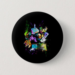 Badge Rond 5 Cm Contrôler Toutes Les Choses Video Game Controller