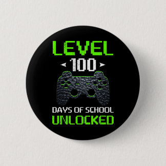 Badge Rond 5 Cm Contrôleur De Jeu Niveau 100 Jours De L'École Déve