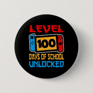 Badge Rond 5 Cm Contrôleur De Jeu Niveau 100 Jours De L'École Déve
