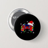 Badge Rond 5 Cm Contrôleur de jeu vidéo de Noël Santa Hat Gamer Bo (Devant & derrière)
