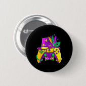 Badge Rond 5 Cm Contrôleur de jeu vidéo Mardi Gras Jester Casquett (Devant & derrière)