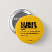 Badge Rond 5 Cm Contrôleur de la circulation aérienne - Insigne de (Devant & derrière)