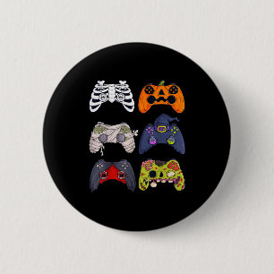 Badge Rond 5 Cm Contrôleurs de jeu squelette zombie Halloween momi