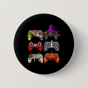 Badge Rond 5 Cm Contrôleurs de jeu vidéo squelette zombie pour gar
