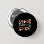 Badge Rond 5 Cm Cookie Baking Crew Family Christmas Gingerbread Te (Devant & derrière)