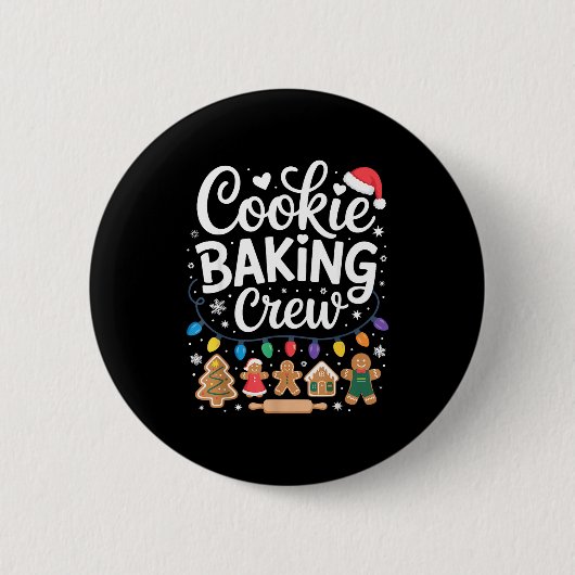 Badge Rond 5 Cm Cookie Baking Crew Holiday Squad Gingerbread Chris (Devant)