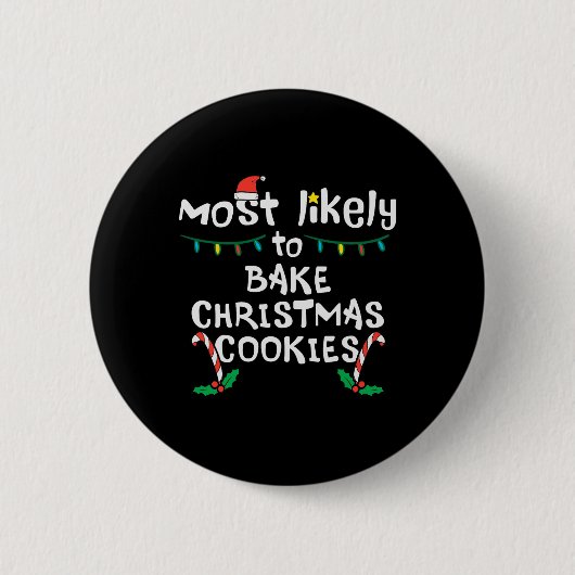 Badge Rond 5 Cm Cookie de Noël Cookie de Noël de famille Matc (Devant)