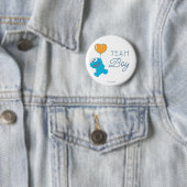 Badge Rond 5 Cm Cookie Monster Baby shower Team Boy (En situation)