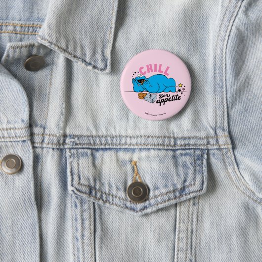 Badge Rond 5 Cm Cookie Monster | Bon appétit Chill (En situation)