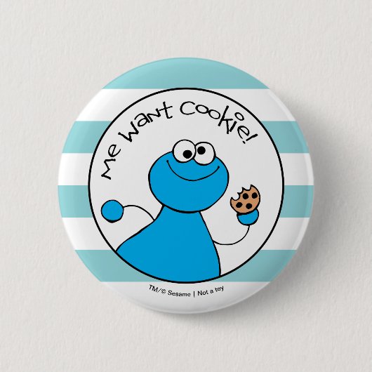 Badge Rond 5 Cm Cookie Monster Doodley Graphisme (Devant)