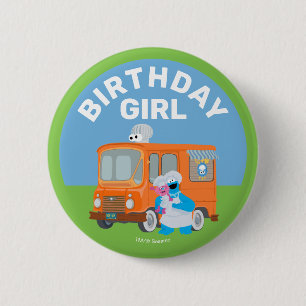 Badge Rond 5 Cm Cookie Monster Food Truck Anniversaire Fille