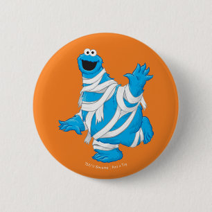 Badge Rond 5 Cm Cookie Monster Halloween Mummy
