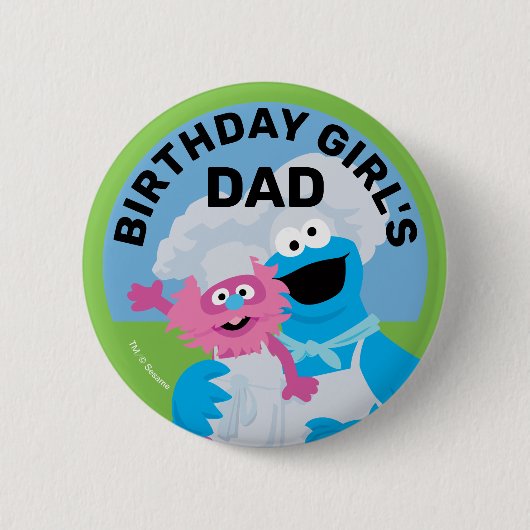 Badge Rond 5 Cm Cookie Monster Nourriture Camion Anniversaire Fill (Devant)