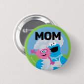 Badge Rond 5 Cm Cookie Monster Nourriture Camion Anniversaire Mama (Devant & derrière)