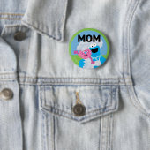 Badge Rond 5 Cm Cookie Monster Nourriture Camion Anniversaire Mama (En situation)