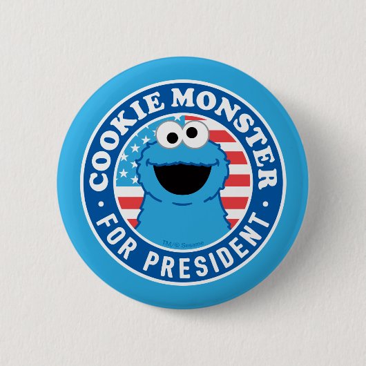 Badge Rond 5 Cm Cookie Monster pour le président (Devant)