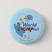 Badge Rond 5 Cm Cookie Monster | Tirer sur des cerceaux de basket- (Devant)