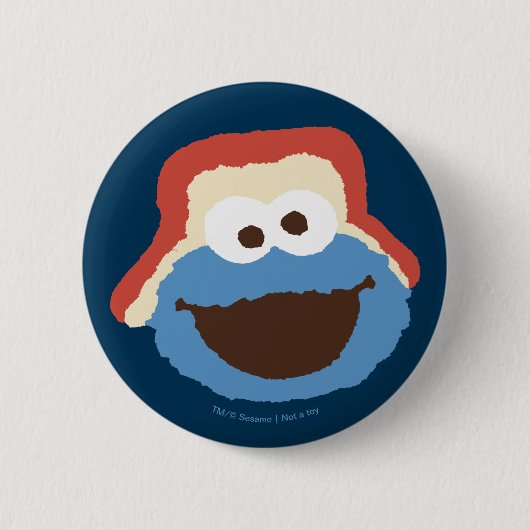 Badge Rond 5 Cm Cookie Monster Visage de la Forêt (Devant)