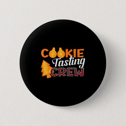 Badge Rond 5 Cm Cookie Tasting Crew - Funny Plaid Christmas (Devant)