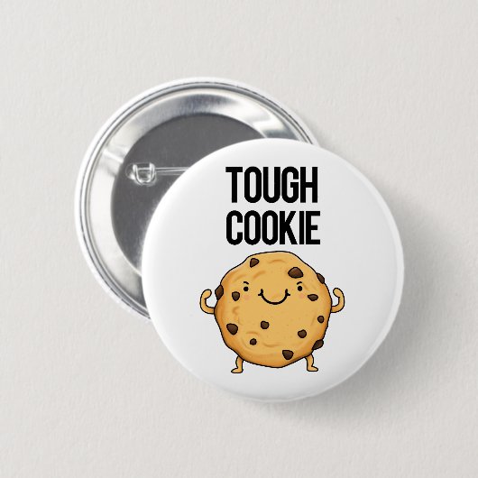 Badge Rond 5 Cm Cookie Tough Funny Cookie Pun (Devant & derrière)