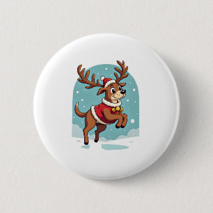 Badge Rond 5 Cm Cookies Bulldog Père Noël