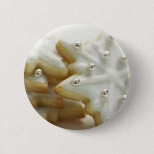 Badge Rond 5 Cm Cookies de flocon de neige