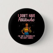 Badge Rond 5 Cm Cool Africaine Conception Pour Femmes Filles Noir (Devant)