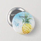 Badge Rond 5 Cm Cool Ananas été (Devant & derrière)