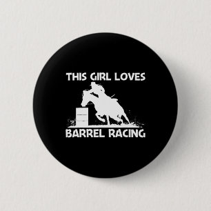 Badge Rond 5 Cm Cool Barrel Racing Art Pour Filles Maman Horseback