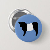 Badge Rond 5 Cm Cool Belted Galloway Cattle Rare Cow Beltie Steer (Devant & derrière)