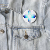 Badge Rond 5 Cm Cool Blue Zia (En situation)