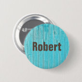 Badge Rond 5 Cm Cool Bois Nom personnalisé Balise Bleu personnalis (Devant & derrière)